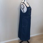 Original TY Wear vintage blue denim embroidered flowers jean overall dress Size 12P Photo 3