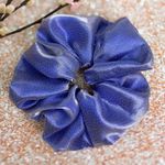 Electric Blue Metallic JUMBO Oversized XXL Scrunchie Photo 0