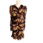 Veronica Beard Silk Hedera Floral Mini Dress Brown Size 14 NWT Photo 9