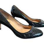 Ann Taylor  women's black patent leather snake print‎ heel size 8 Photo 0