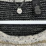 BKE  Boutique Black/Gold Womens Small Sweater  3/4 Sleeve Fisherman Knit Pullover Photo 3