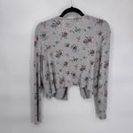 Coldwater Creek Vintage Y2K Cardigan Womens Medium Gray Floral Ribbed Grunge Photo 7