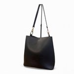 Coach Town Bucket Bag Black Pebbled Leather 9122 Gold Hardware Photo 1