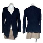 Eileen Fisher  Black Cardigan Open Front High Low Hem Cotton Viscose Size Medium Photo 10
