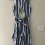 Tularosa Reese Sleeveless Plunging Neckline Open Back Striped Jumpsuit Size XS Photo 7