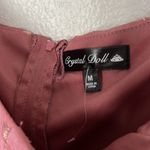 Crystal Doll NWOT  Off Shoulder Tulle Flouncy Pink Gold Dress sz M Photo 6