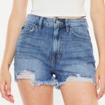NWT KanCan Marie High Rise Stretch Mom Shorts Distressed Cutoff Raw Hem M Medium Photo 0