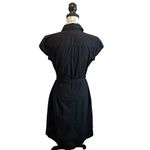 Banana Republic  Shirt Dress Tie Belt Black Size 12 Tall Stretch Pockets Photo 5