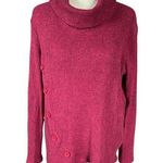 Studio 1886 wine colored cowl neck long sleeve pullover stretchy sweater size L Photo 0
