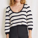 Apiece Apart SARI CROCHET Cropped Sweater Size 2X XXL Nautical Photo 0