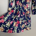 Rampage Vintage  Dress Oversized Collar Pleats Navy Blue Mini Size 3 Juniors Photo 7