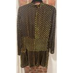 Women’s Chris By Christopher Bu Velvet Silk Polka dot Cocktail Formal Dress Black Size L Photo 5