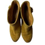 Maje  Suede Tan Fringe Western Ankle Bootie Size 38 / 7.5 Photo 3