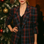 Norm Thompson Vintage Portland Oregon Rainbow Plaid Wool Blazer Women's Size 10 Black Photo 0