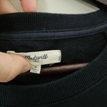 Madewell Sweatshirt Crewneck Embroidered Cutout Navy Blue Casual Neutral Comfy Photo 4