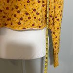 Colsie NWOT Gold Yellow Maroon Ditsy Floral Long Sleeve Sweatshirt Top Sweater New Photo 4