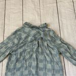 Be cool size large blue plaid long sleeve tie front button shirt Photo 10