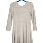 Lou & grey Heather Oatmeal Gray Knit V Back Fit & Flare Dress Photo 0