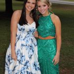 Windsor White and Blue Floral Strapless Ballgown/Prom Dress Photo 2