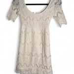 Pins and Needles size extra small XS white lace mini dress with short sleeves Photo 0