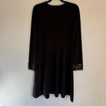 Jason Wu Ribbed Black Skater Sweater Dress in Black Sequin Cuffs Large NYE LBD Photo 2