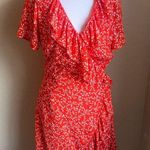 Cupcakes and Cashmere red and white ruffle mini wrap dress | small Photo 1