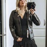 A G Milano 90's Y2K Button Front Italian Faux Leather Brown Blazer Jacket Sz M Size M Photo 2