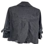 Sandro  Sportswear stretchy black washed denim 3/4 sleeve jacket shirt S casual Photo 1