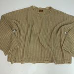 POL  Oversized Distressed Tan Knit Sweater Size M Fisherman Core Photo 2