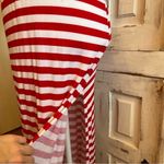 Boohoo  Red White Striped Bodycon Maxi Dress Nautical Coastal Summer Size 10 Photo 4