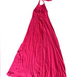Boden Halter Dress‎ Bright Pink Jersey Knit Maxi Dress Women's Size 4 NEW Photo 0