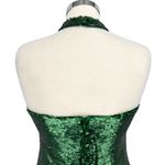 Lulus  Emerald Green Sequin Halter Mini Dress Party Formal Size Large NWT Photo 7