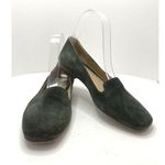 Max Mara Loafers Square Toe Suede Green Flats Women's Size 37 US 6.5 FLAW Photo 0
