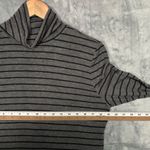 Athleta  Striped Turtleneck Long Sleeve Top Gray Black Size S Photo 6