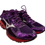 Mizuno  Wave Rider 15 Neutral Running Shoes Lace Up Athletic Purple Red 8.5 Photo 1
