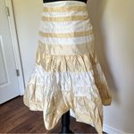 Seventy Y2K Cream and Tan Silk Midi Skirt L White Size L Photo 4