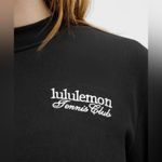 Lululemon Cotton French Terry Crewneck Pullover Tennis Club Black White Size M Photo 3