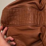 Michael Kors Women’s Brown Leather Hooded Moto Full Zip Jacket, XS Photo 6