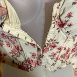 Windsor Thin Cropped Pink Roses Corset Top With Bra Cups Front Hooks Small Photo 10