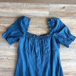 Reformation Robles Blue Linen Mini Dress Size 8 Photo 2