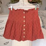 True Craft Western Skirt Button Down Rust Flirty Summer Cotton Womens Small Photo 2