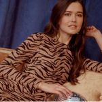Reformation 💕💕 Maurita Dress ~ Raja Tiger Print Brown Black Animal Print Size 0 Photo 2