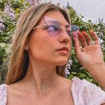 Retro Purple Rimless Butterfly Shaped Sunglasses Photo 0