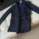 TSE Chunky Navy 100% Cotton Knit Cardigan Size XS Photo 6