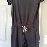 Vuori  Super Soft Half Sleeve Full Length Drawstring Black Jumpsuit Loungewear Photo 3
