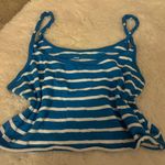 Aerie cropped blue striped tank top Photo 0