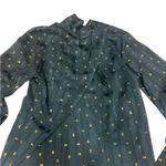 AQUA  Teal Blouse with Gold‎ Accents size S Photo 0