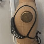 SheIn Faux Leather Pearl Studded Tie Closure Bra M Goth Punk Rocker 80s Style Photo 4