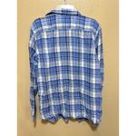 Ralph Lauren Lauren ‎ Denim Plaid Button Down Shirt Womens Small Blue White Photo 7