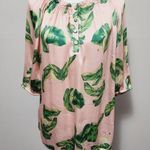 Target The Webster At Pink Green Palm Leaf Blouse Size Small Photo 0